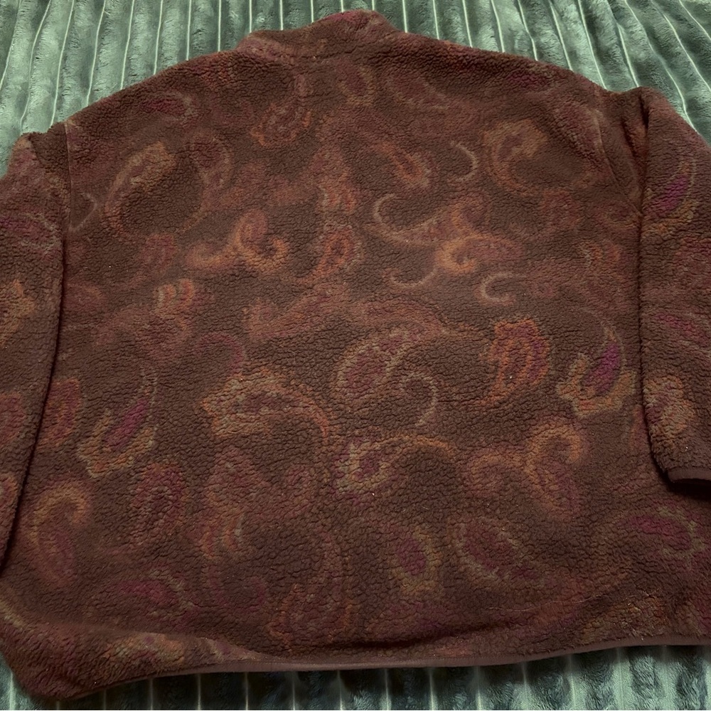Old Navy Paisley Full Zip Sherpa Jacket - Picture 2 of 2